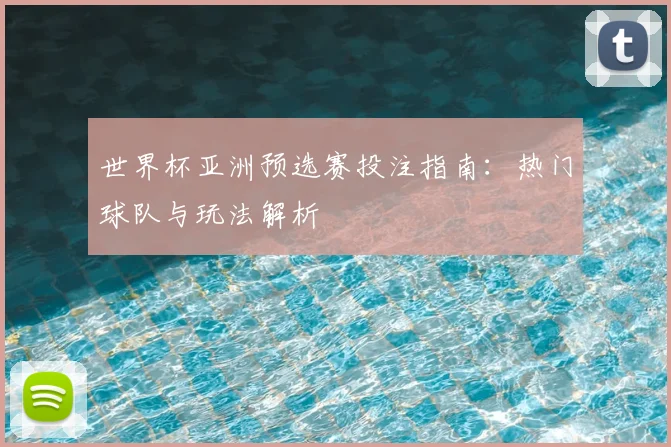 世界杯亚洲预选赛投注指南:热门球队与玩法解析